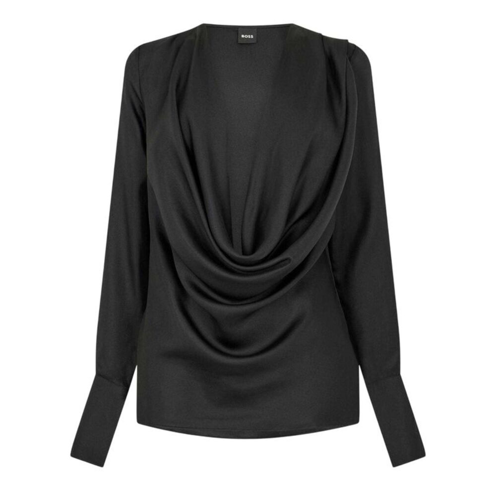 Boss Womens/Ladies Satin Cowl Neck Blouse / Black